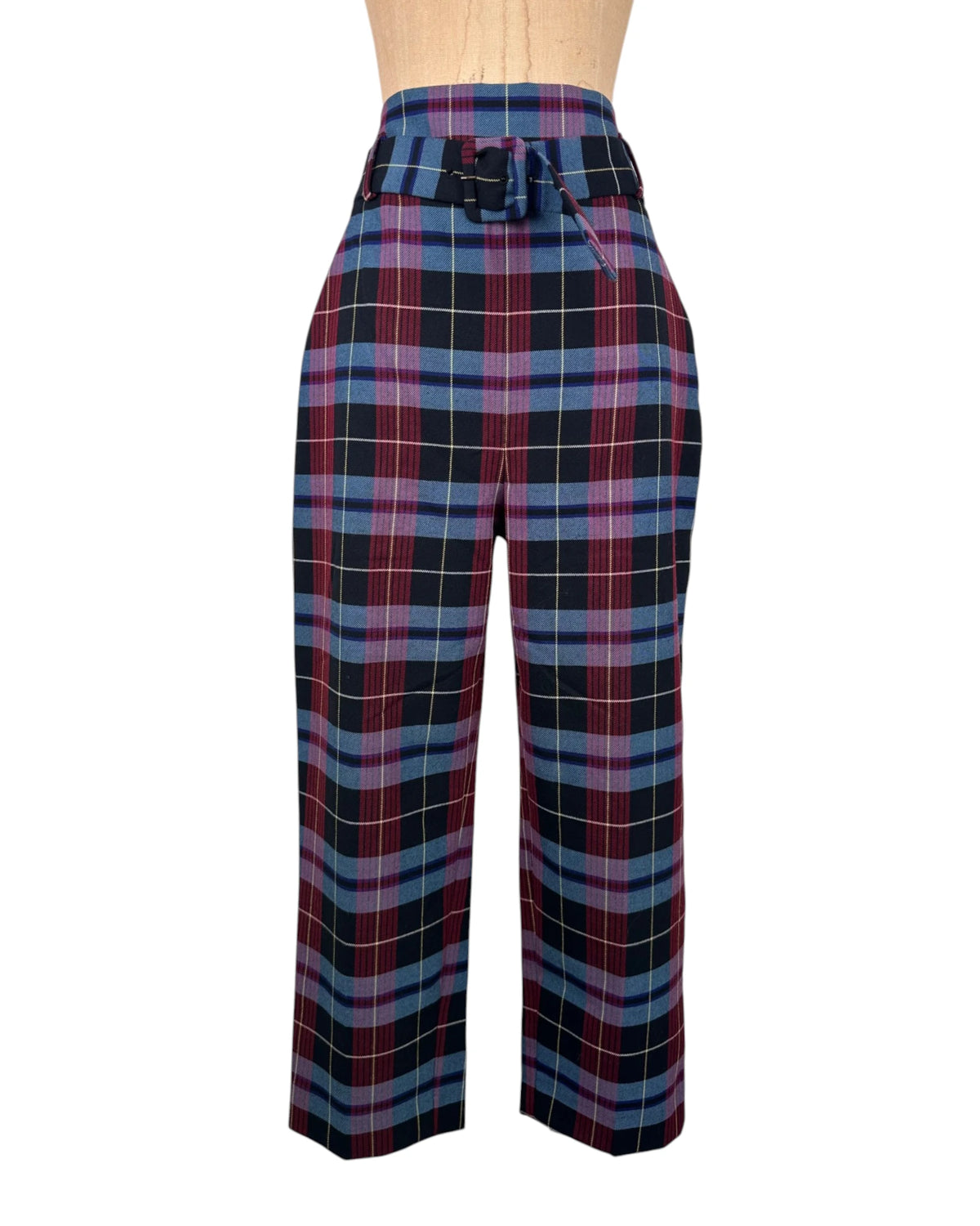 Pantalón escoces azul granate