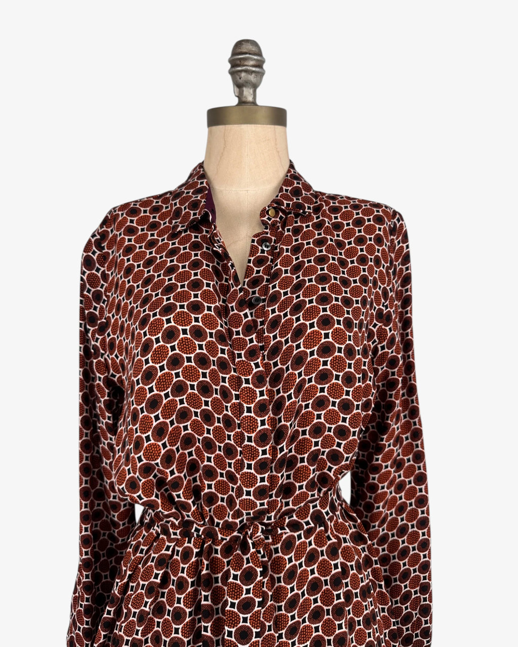 Vestido estampado marrón
