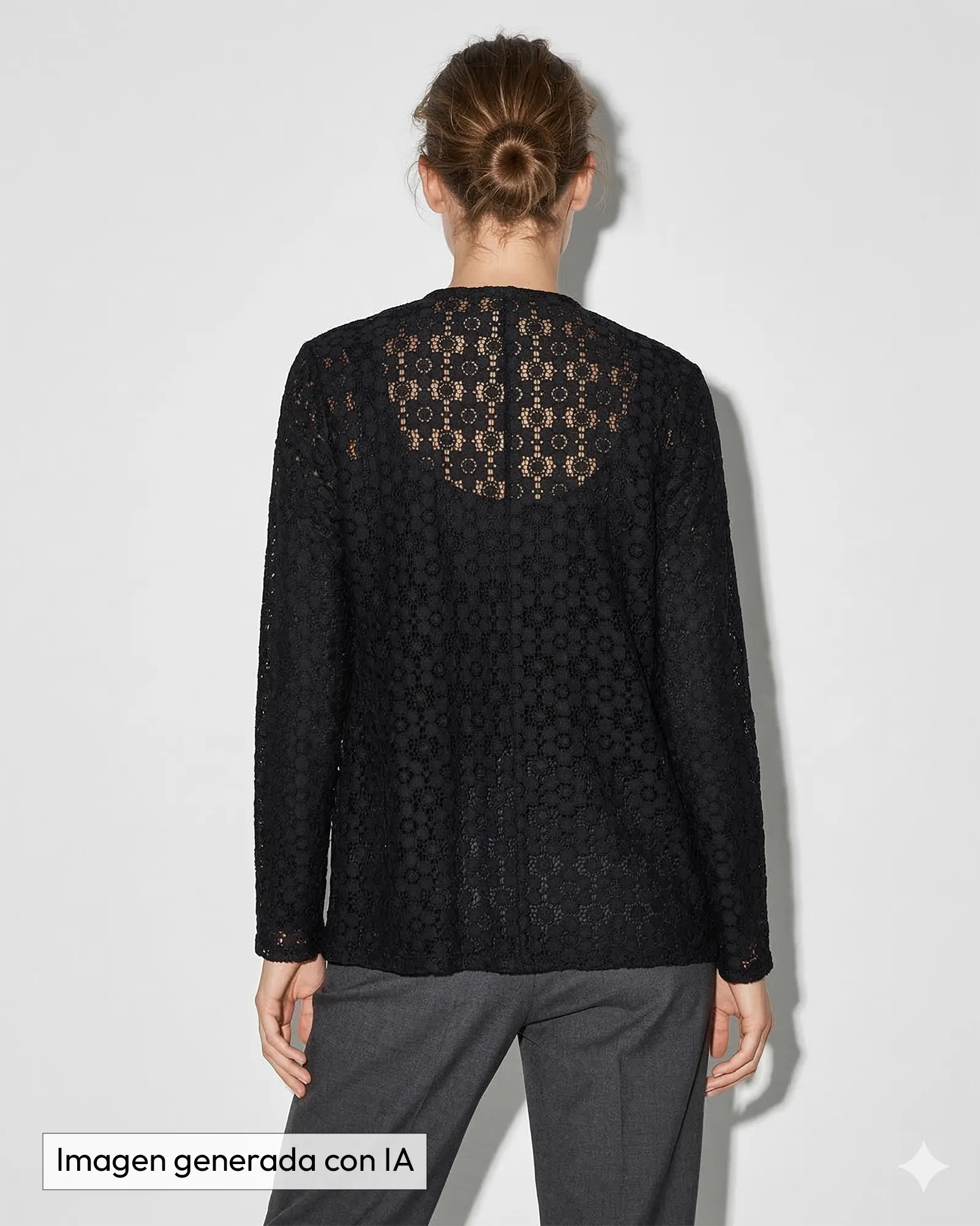 Americana de encaje con solapa