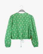 Blusa verde floreada