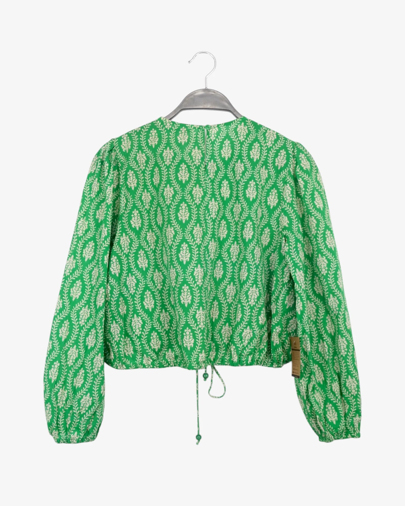 Blusa verde floreada