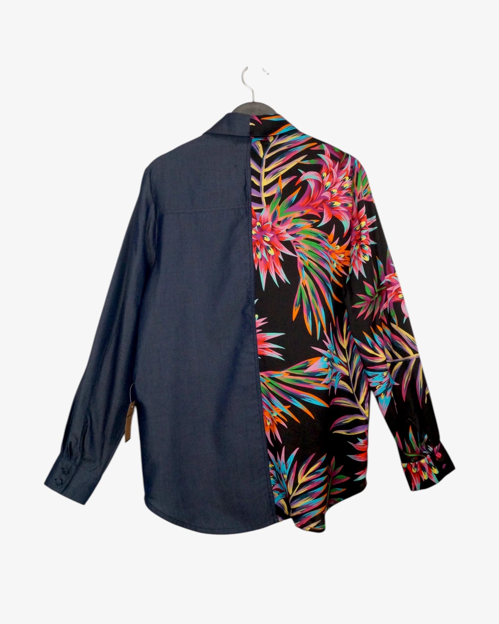 Camisa combinada con seda