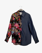 Camisa combinada con seda