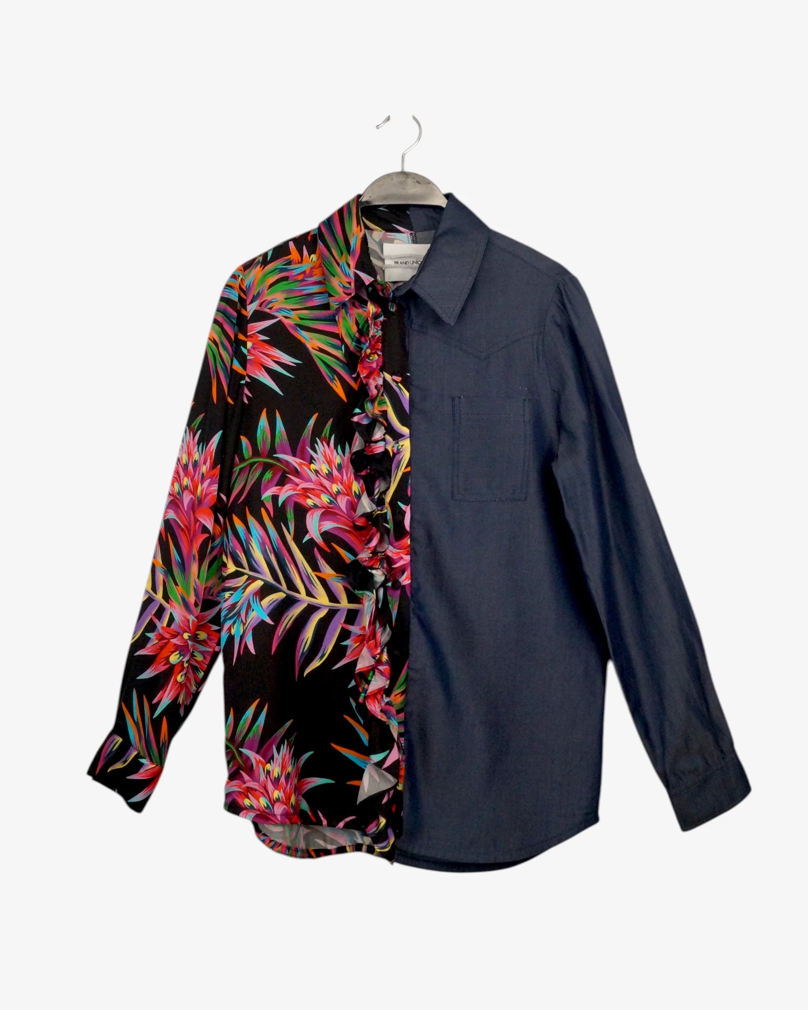 Camisa combinada con seda