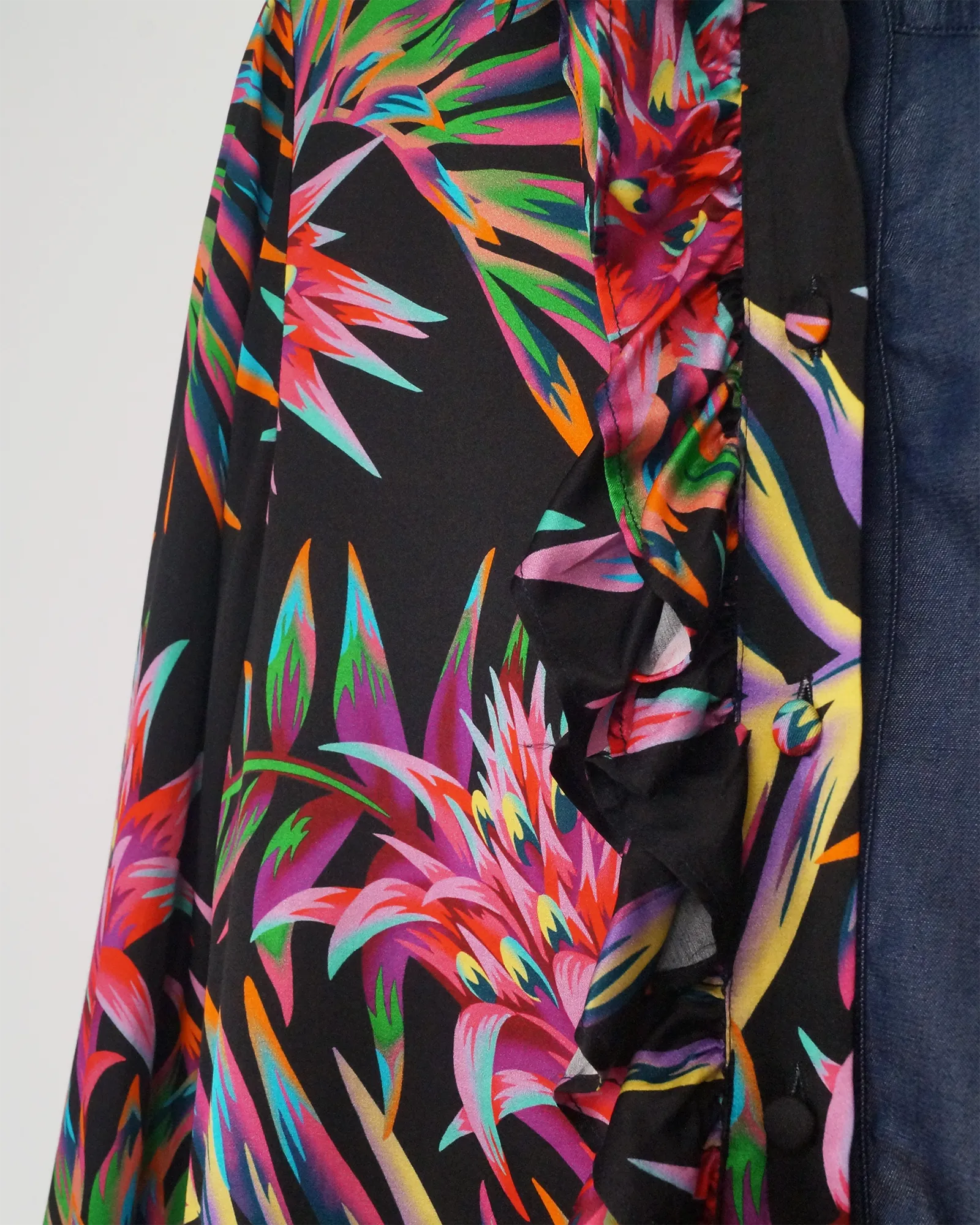 Camisa combinada con seda