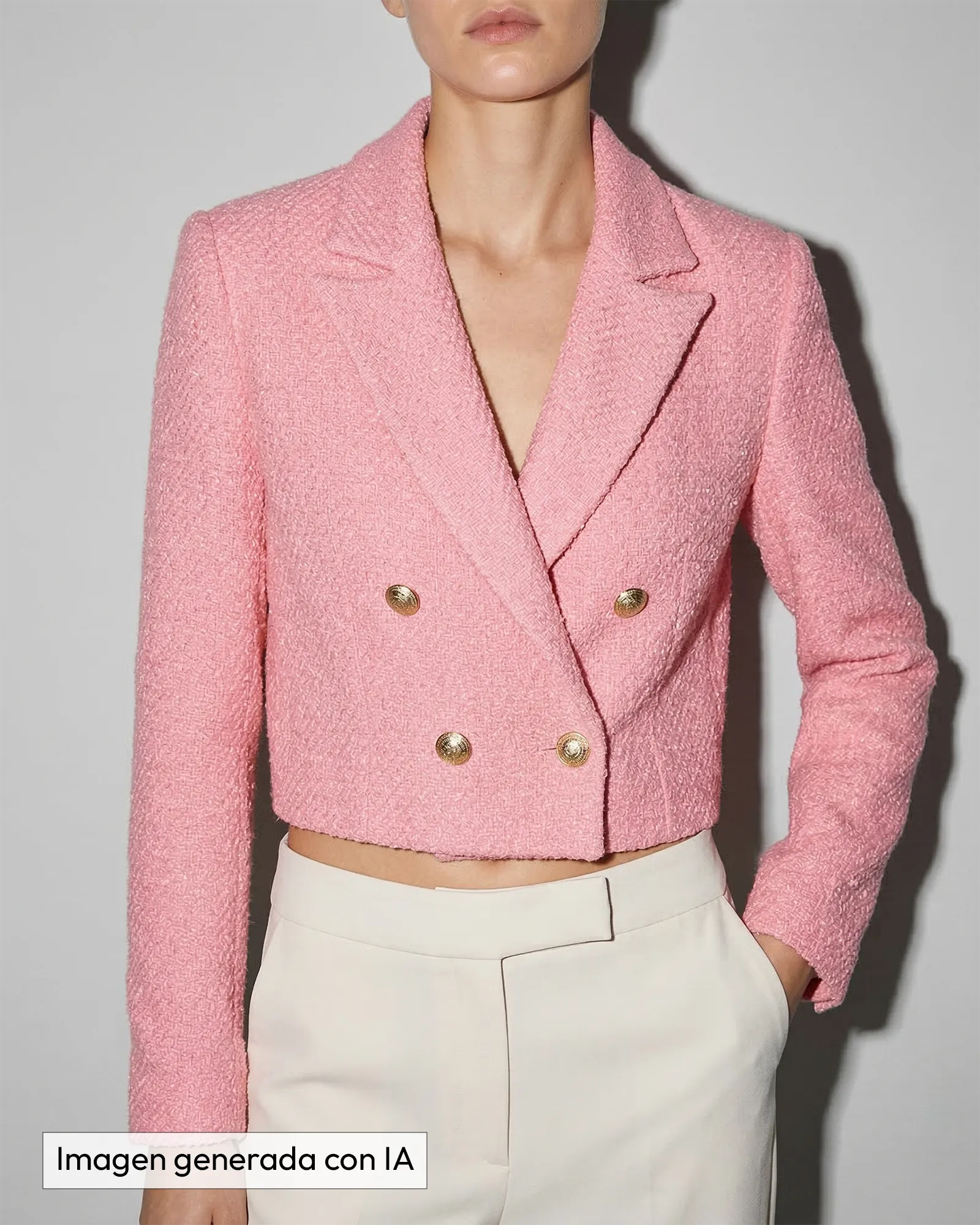Chaqueta rosa estilo chanel