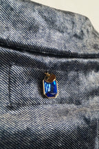 Americana de terciopelo azul