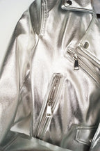 Cazadora plata polipiel