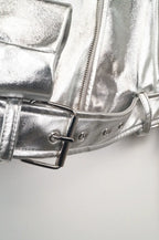 Cazadora plata polipiel
