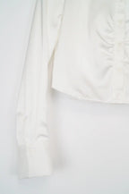 Camisa crop satinada blanca