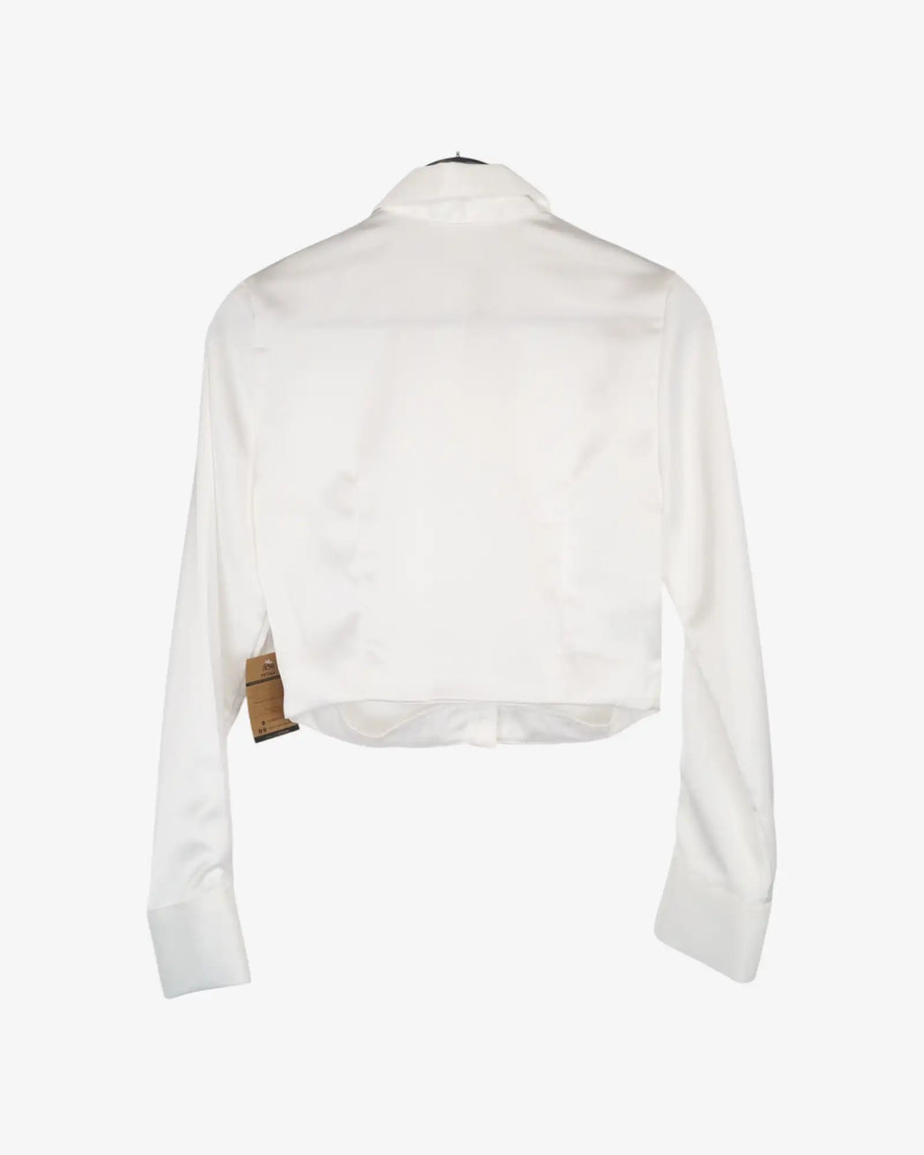 Camisa crop satinada blanca