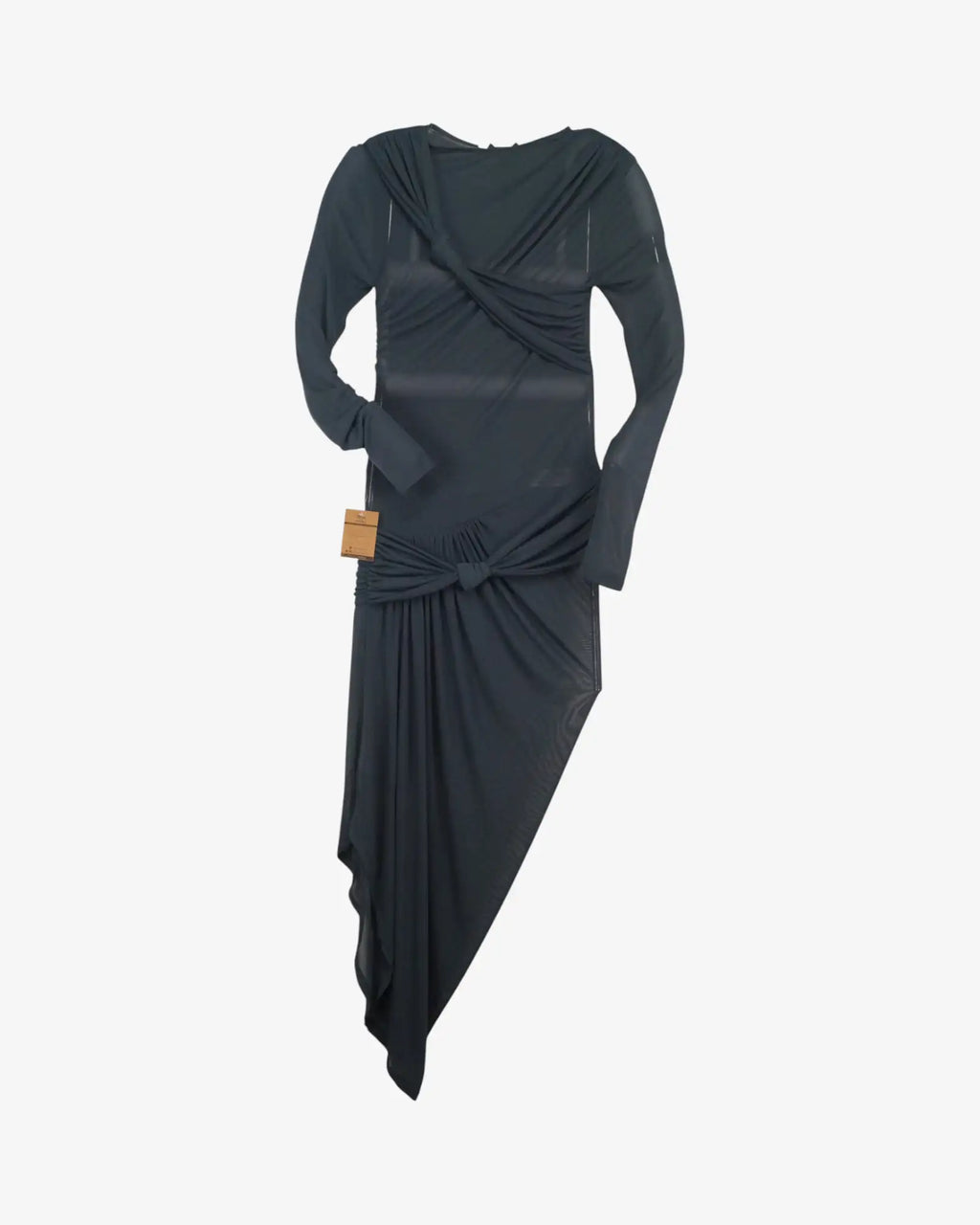 Vestido largo gris azulado