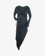 Vestido largo gris azulado