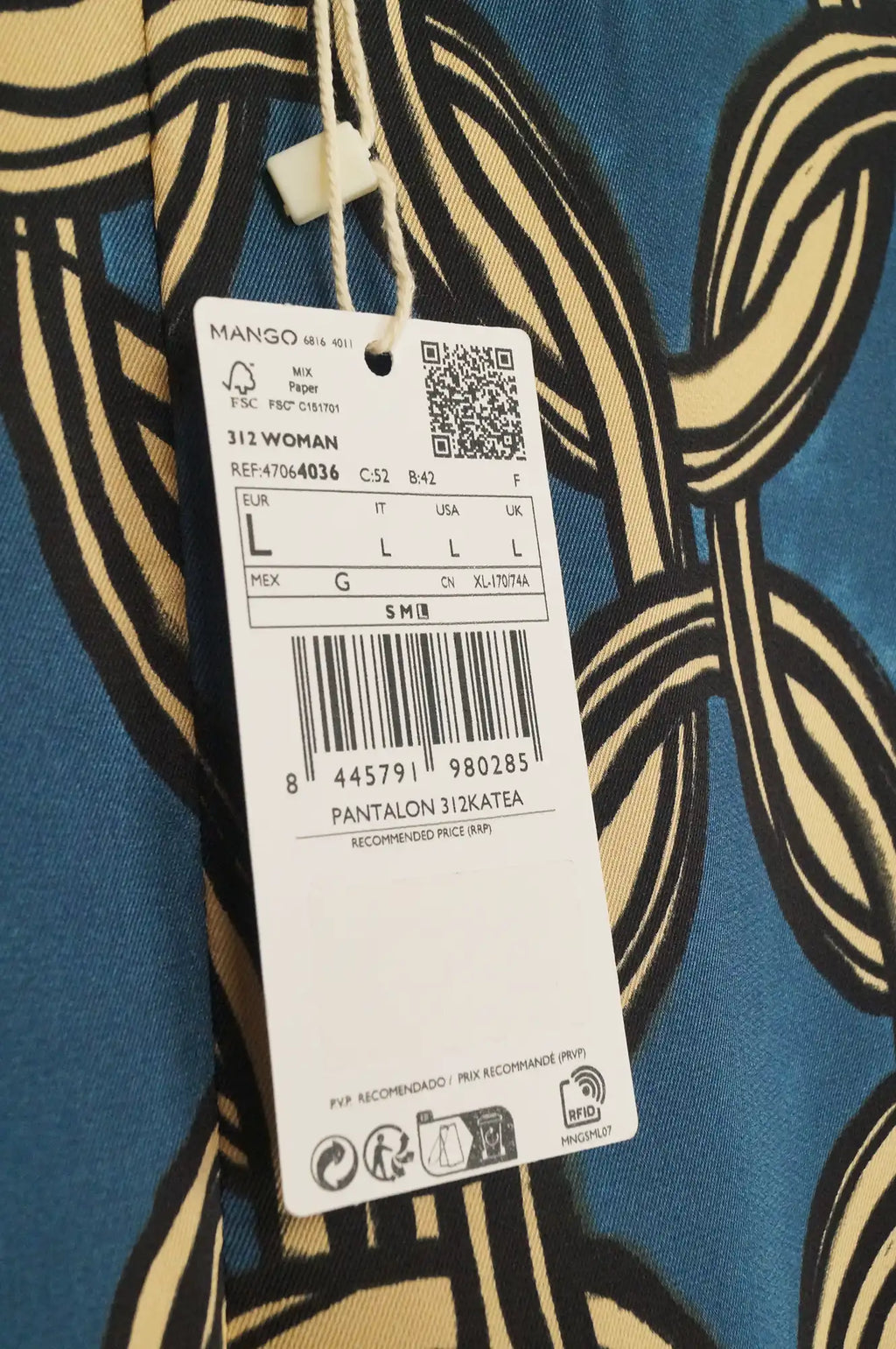 Pantalón satinado estampado