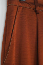 Pantalón satinado terracota