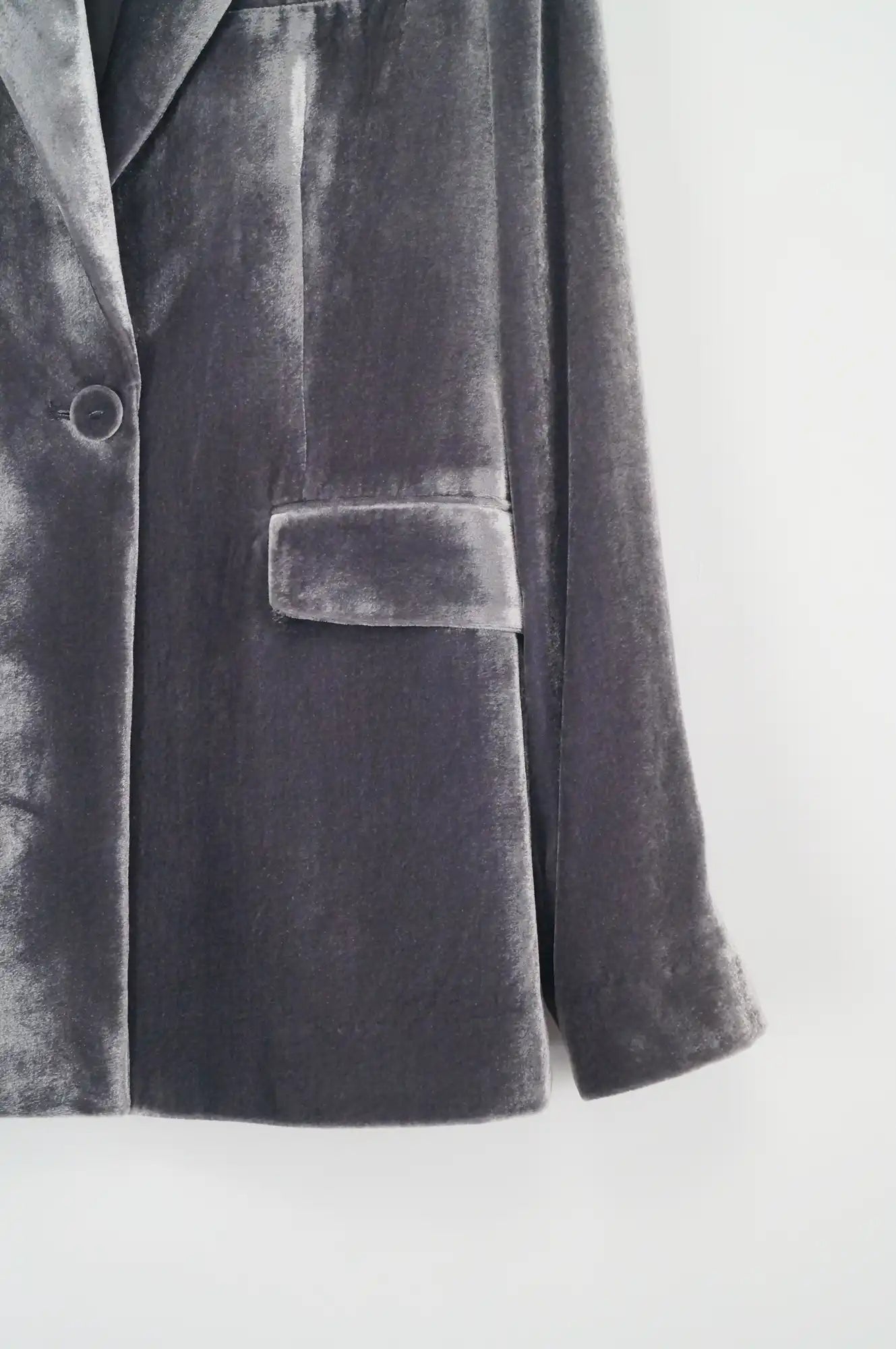 Americana terciopelo gris