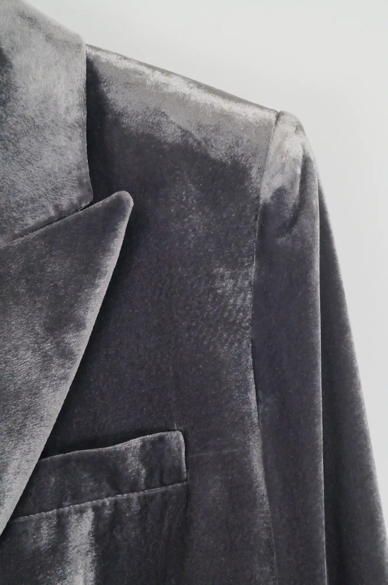Americana terciopelo gris