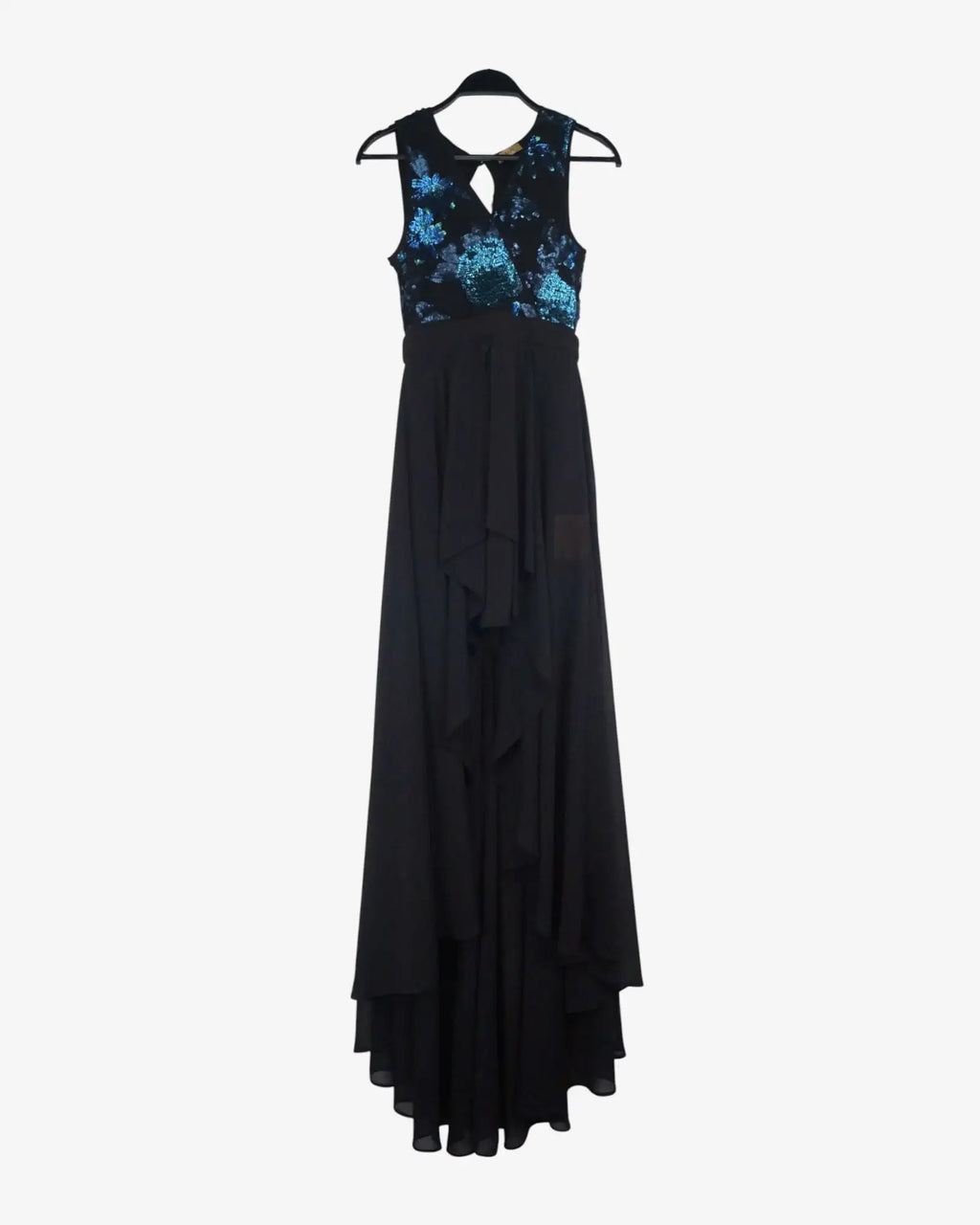 Vestido lentejuelas con faldón