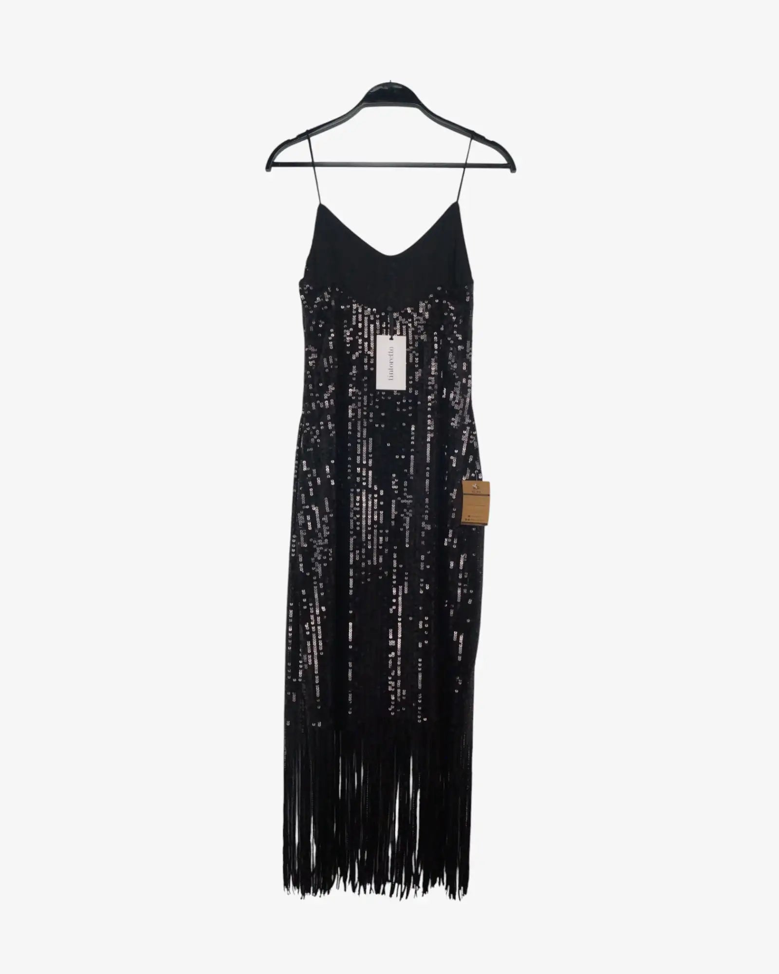 Vestido lentejuelas borlas