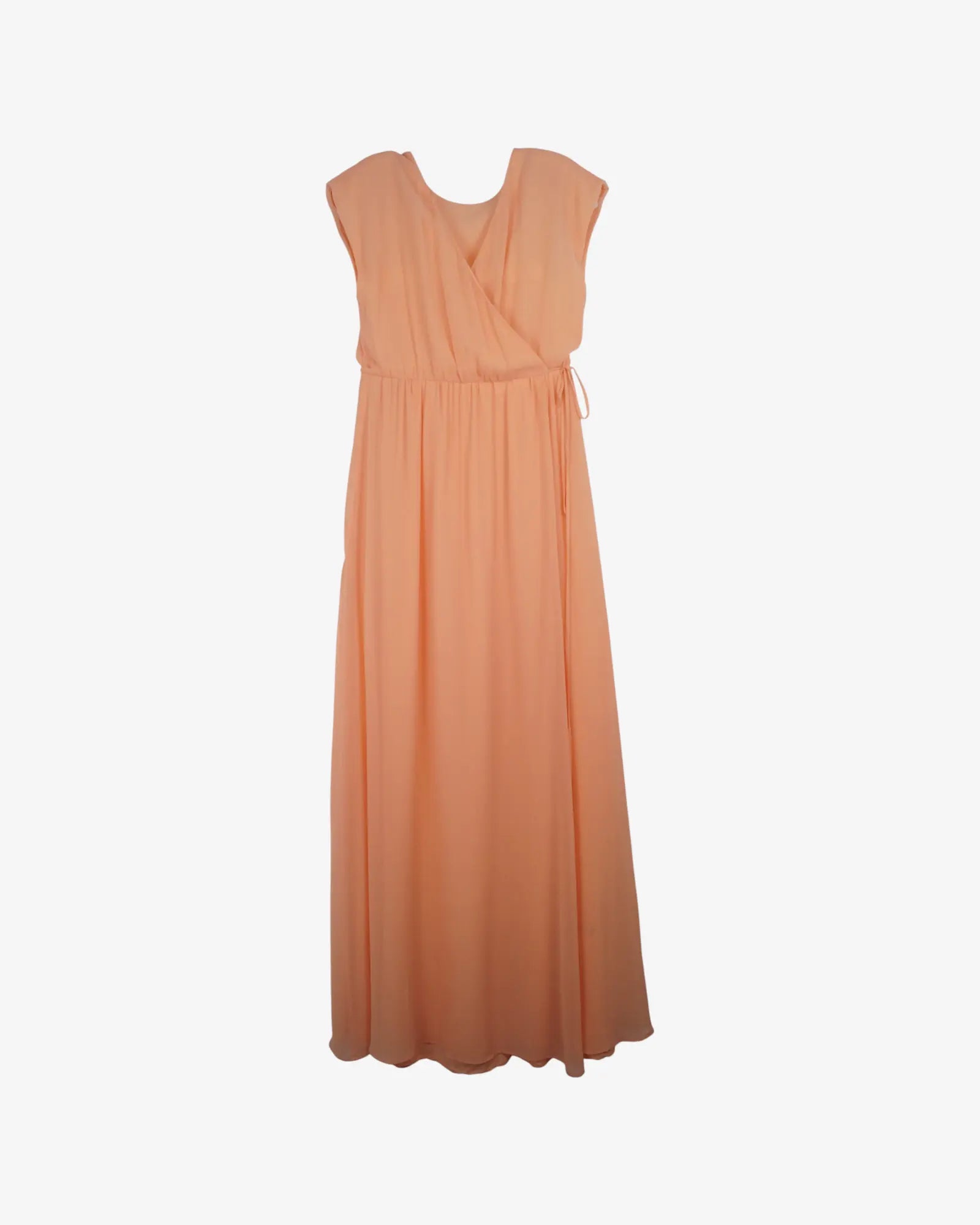 Vestido largo salmón de gasa