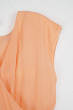 Vestido largo salmón de gasa
