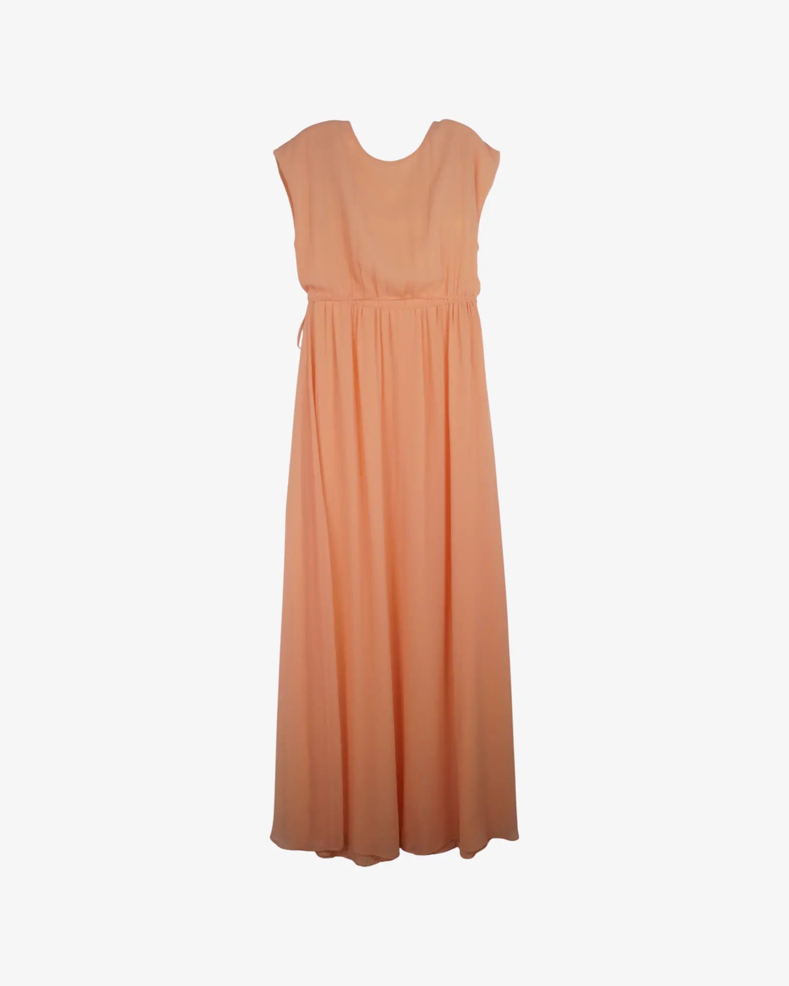 Vestido largo salmón de gasa