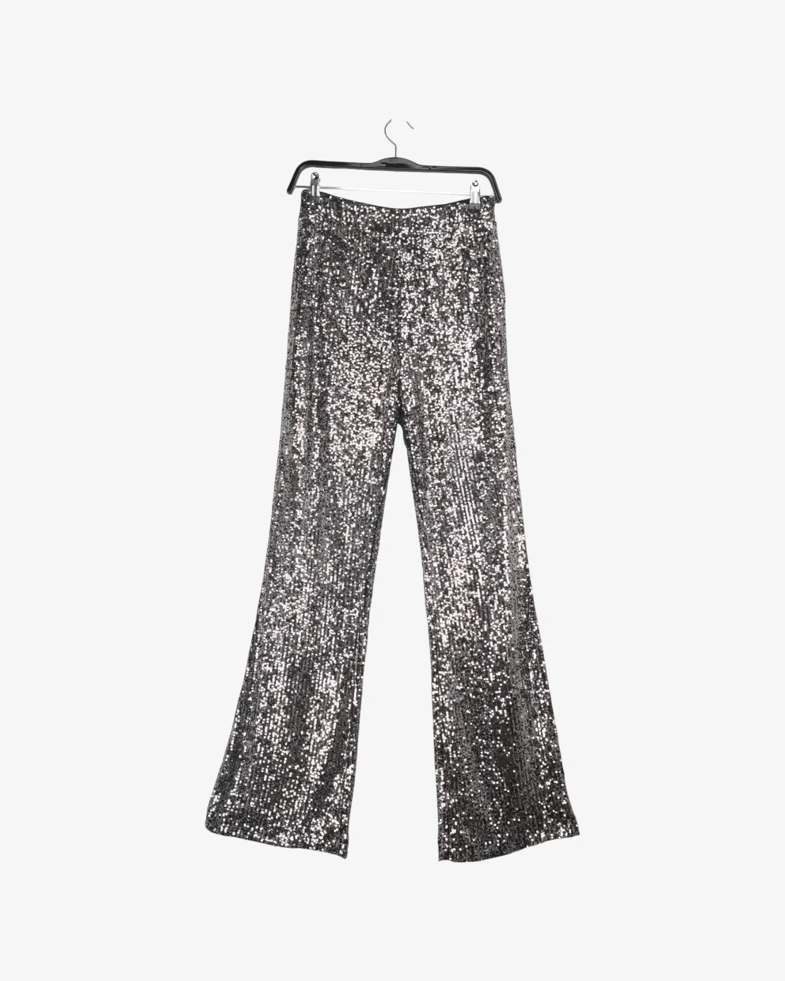 Pantalón lentejuelas plateado