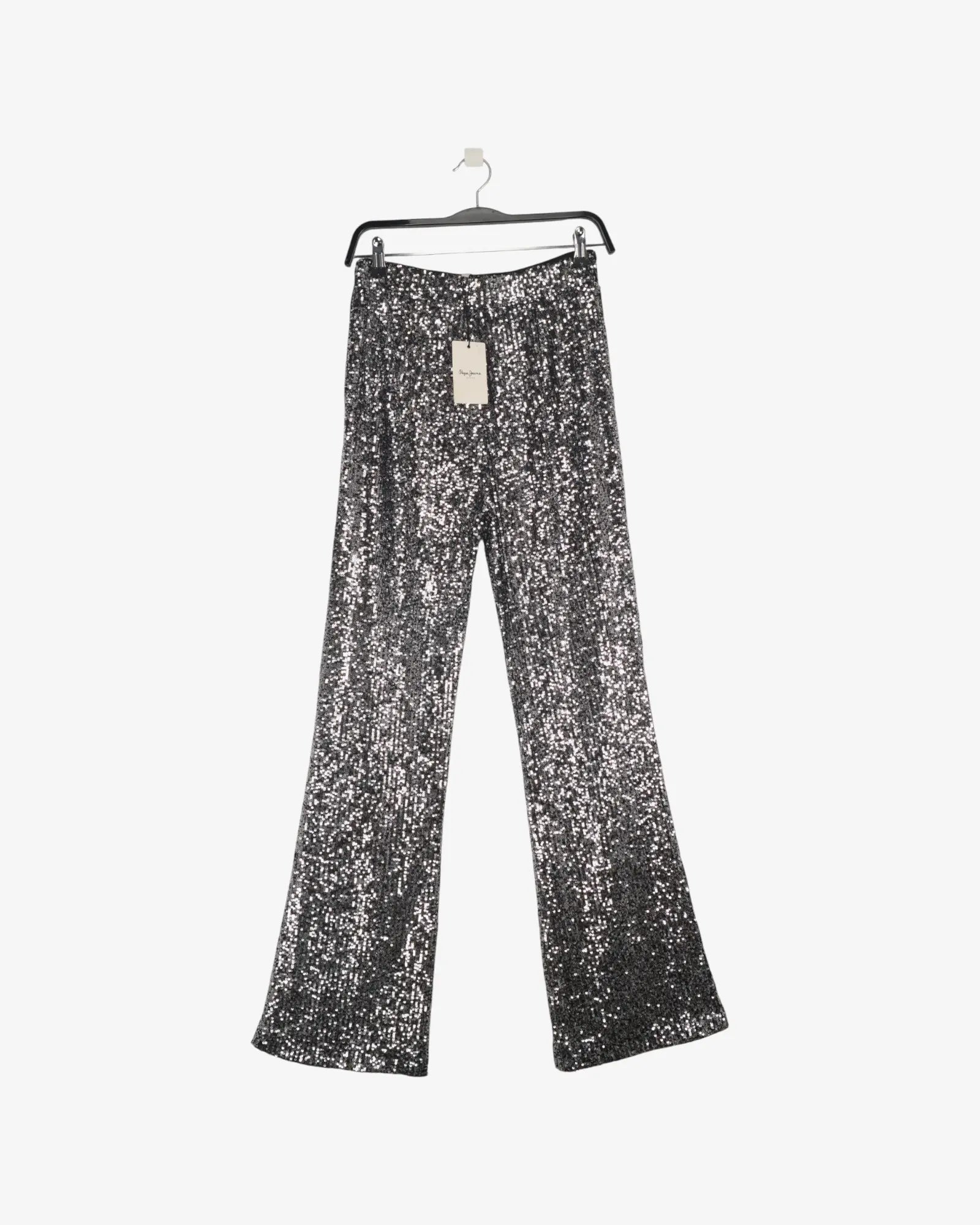 Pantalón lentejuelas plateado