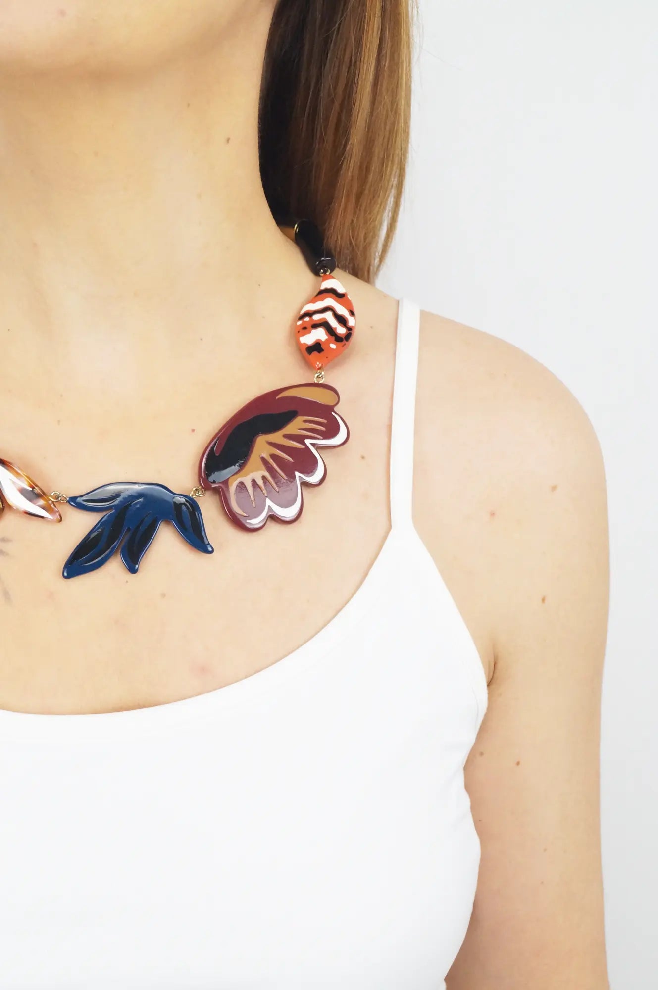 Collar resina flores