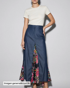 Falda combinada con seda