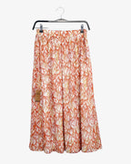 Falda midi estampado coral