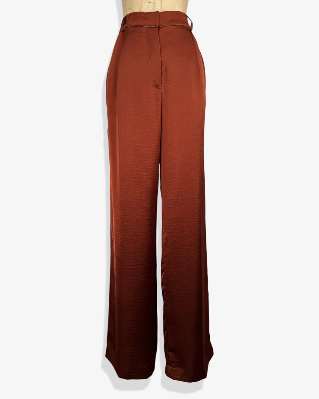 Pantalón satinado terracota