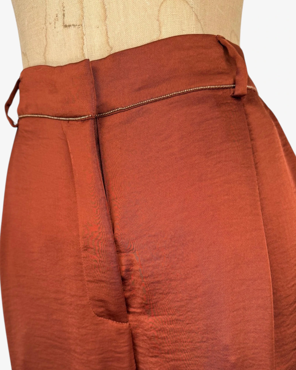 Pantalón satinado terracota