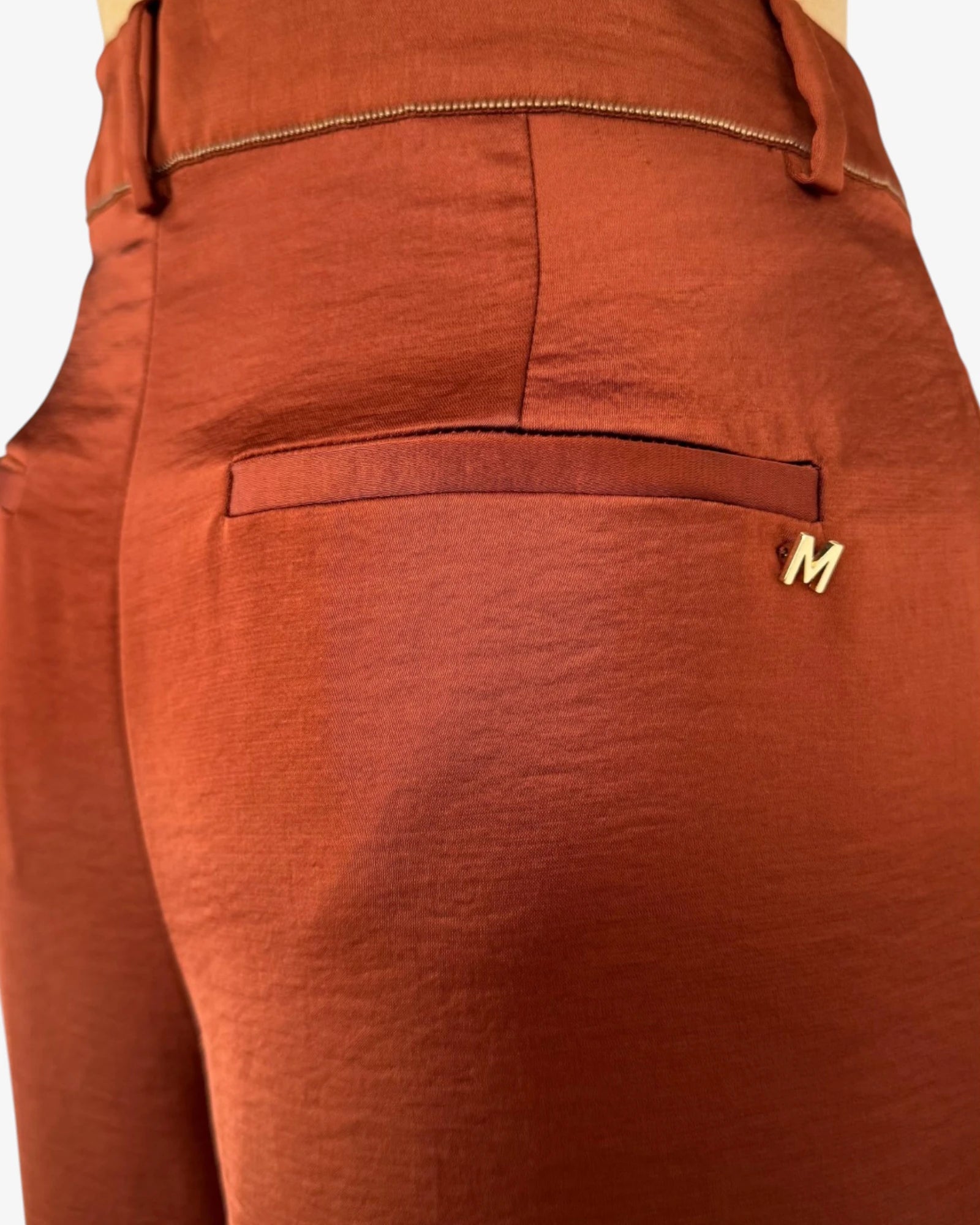 Pantalón satinado terracota