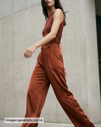 Pantalón satinado terracota