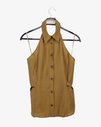 Top halter marrón