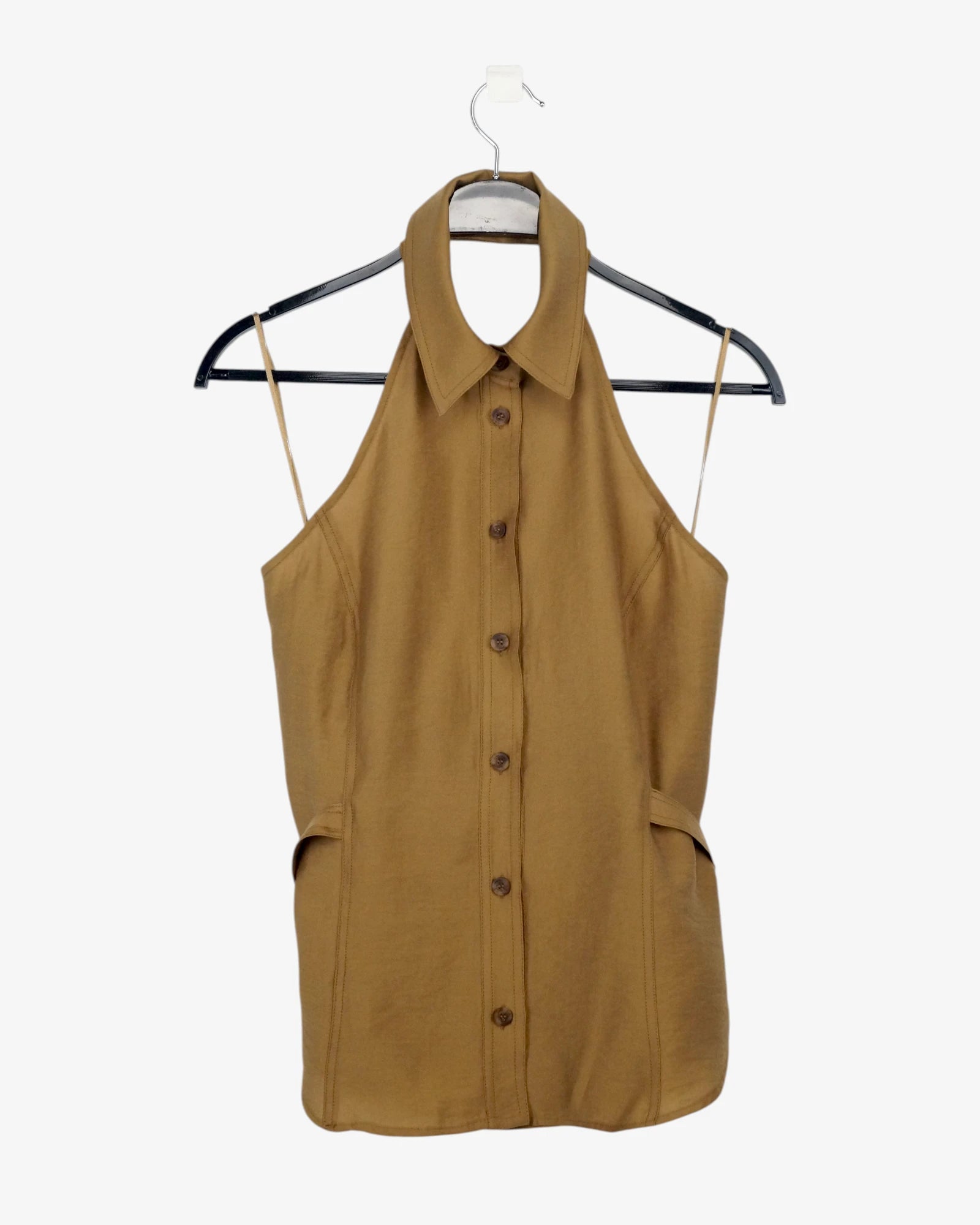 Top halter marrón