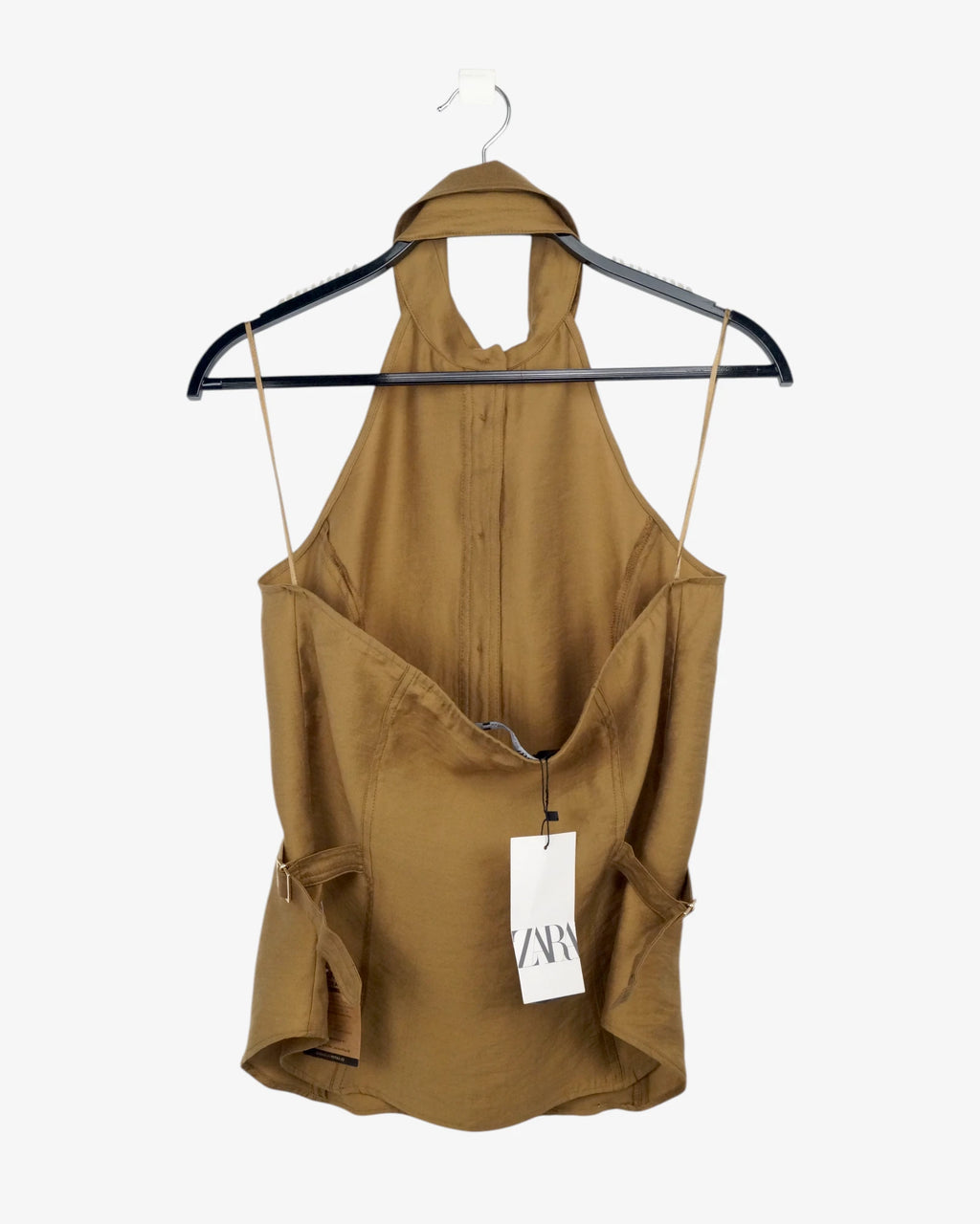 Top halter marrón