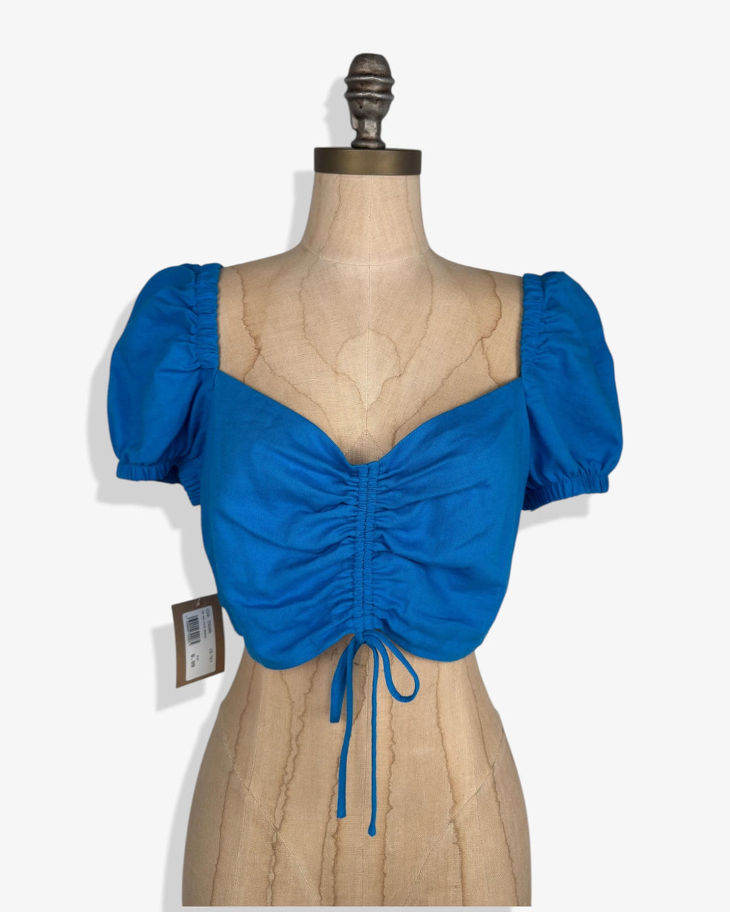 Top azul klein lino
