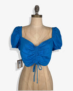 Top azul klein lino