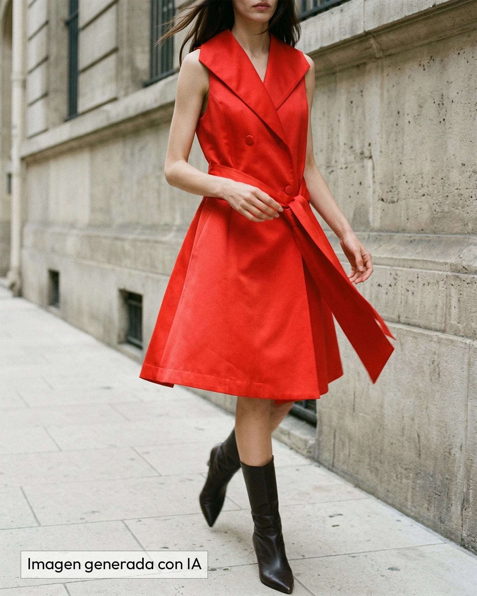 Vestido rígido rojo