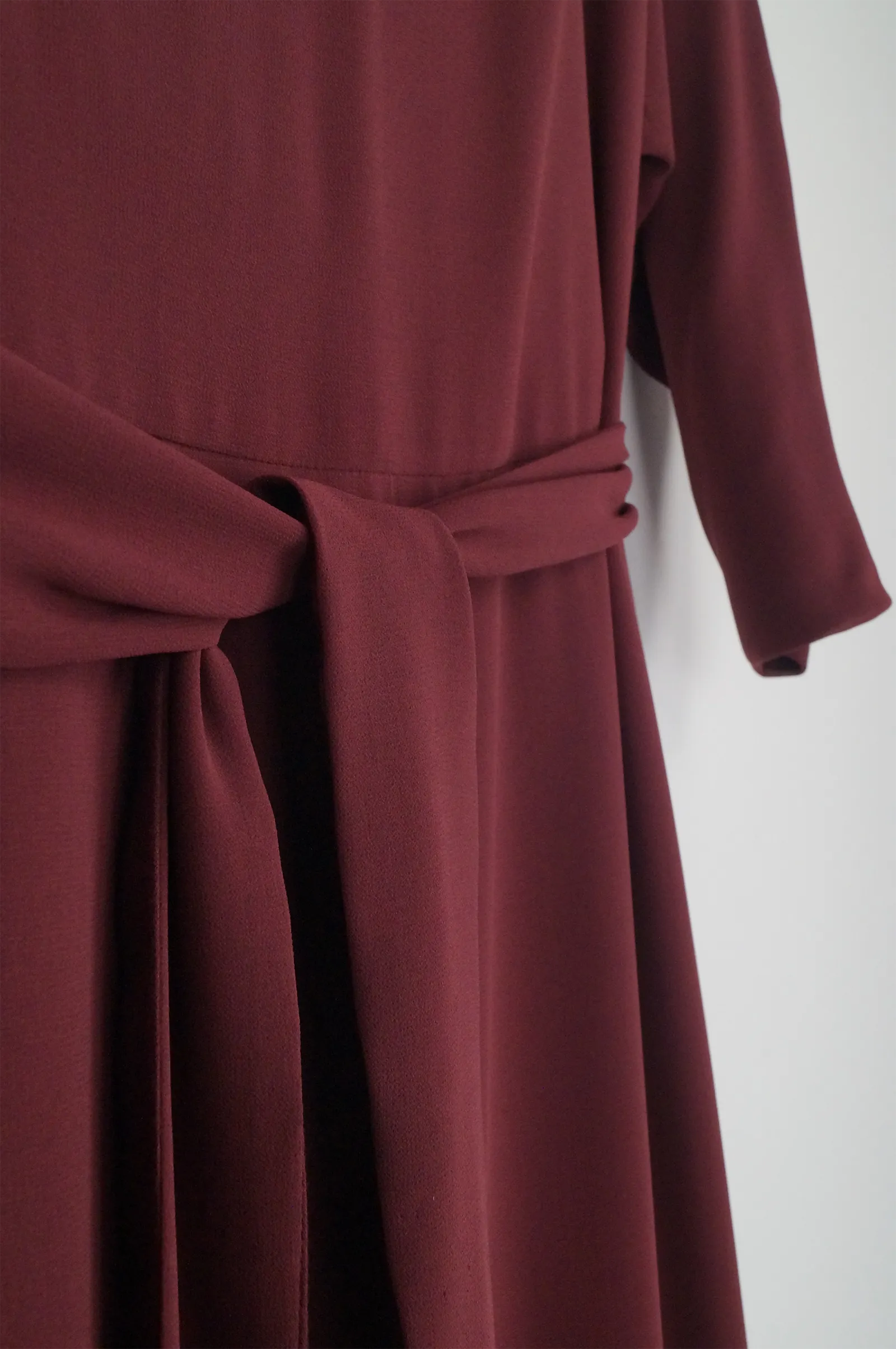 Vestido largo gasa granate