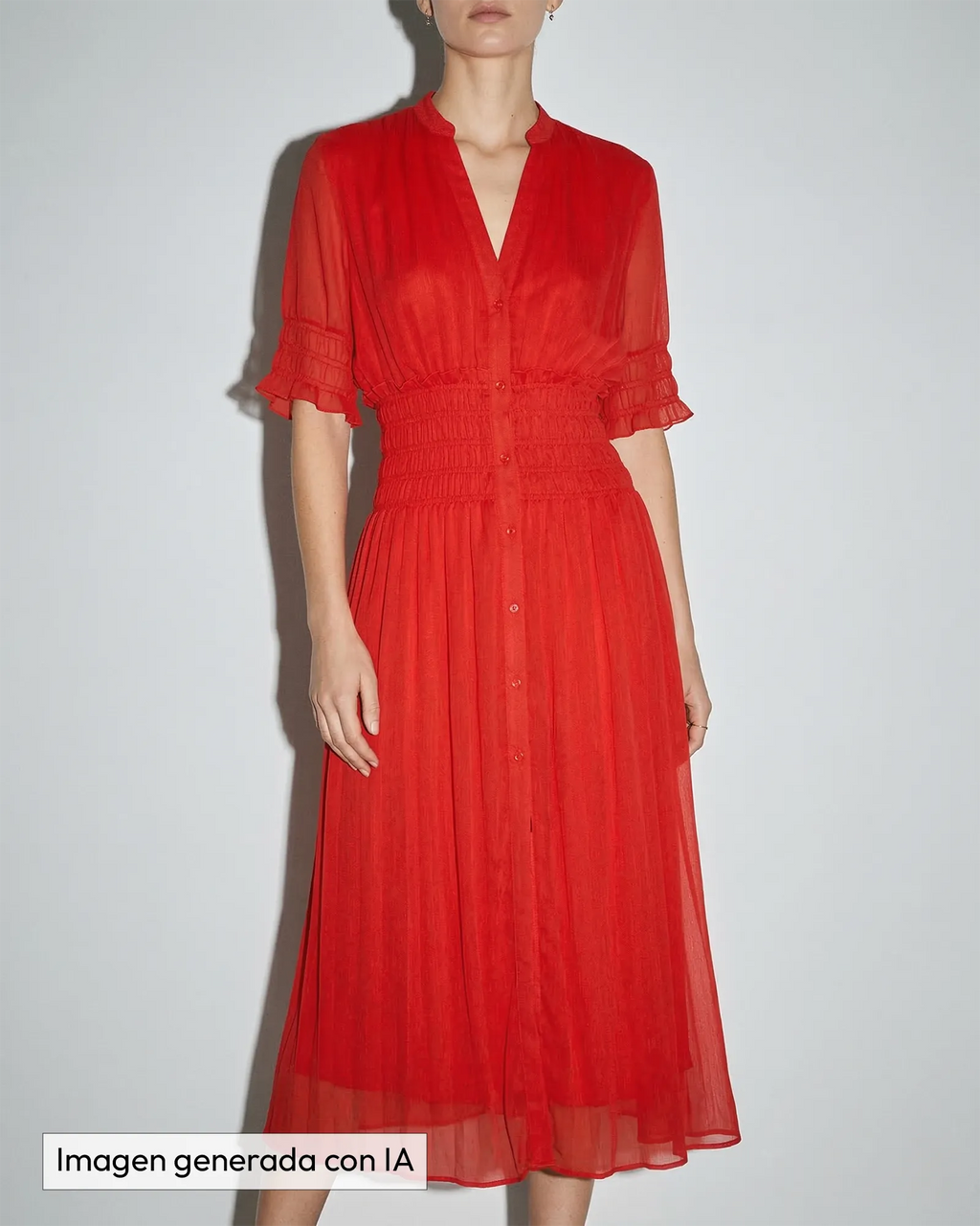 Vestido largo de gasa