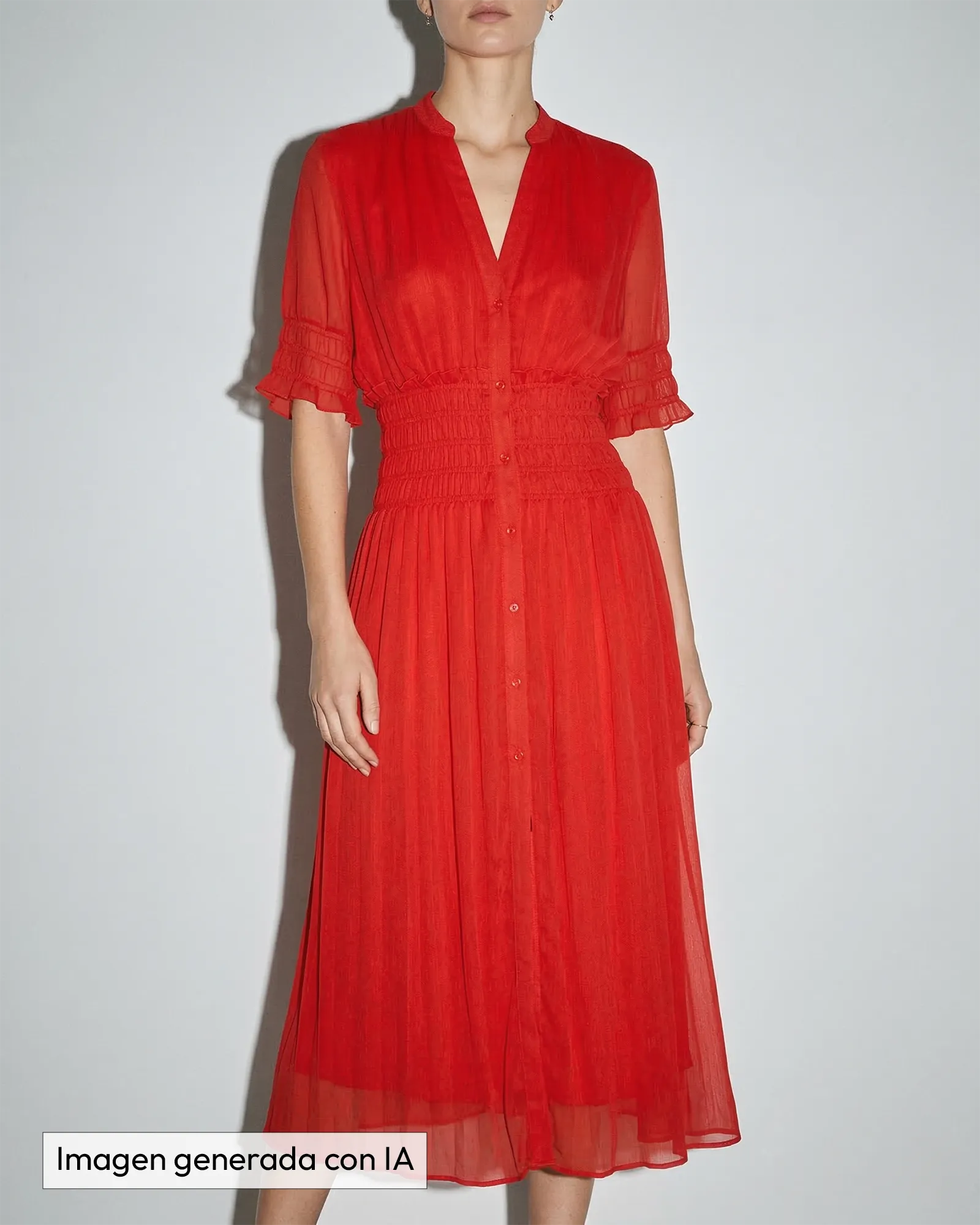 Vestido largo de gasa