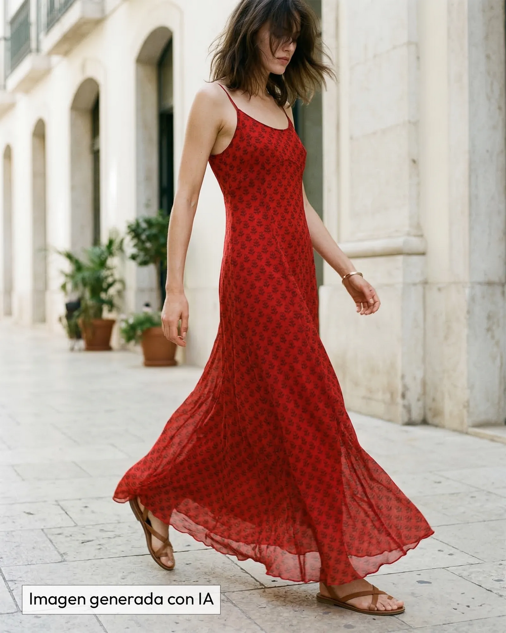 Vestido largo solera rojo
