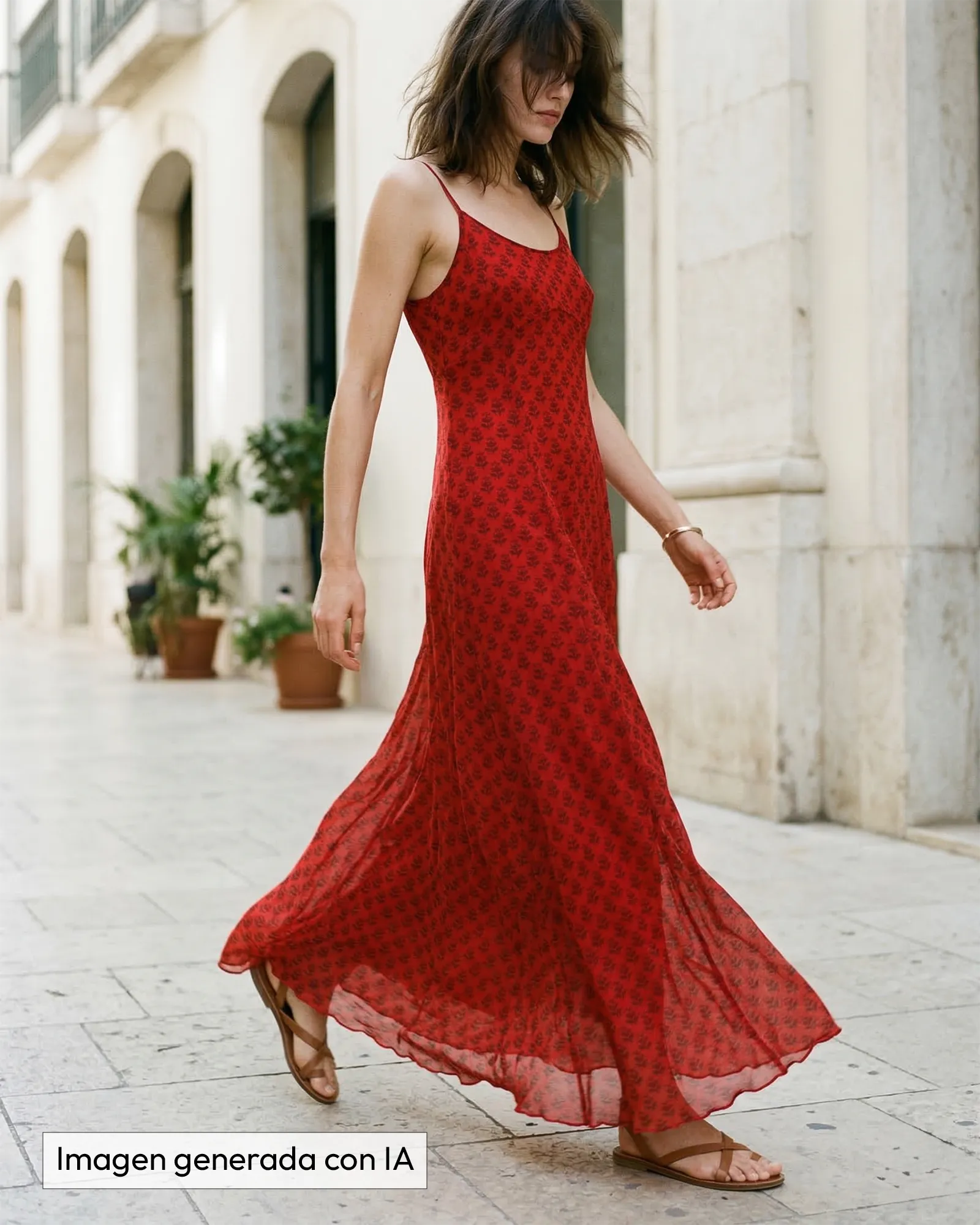Vestido largo solera rojo