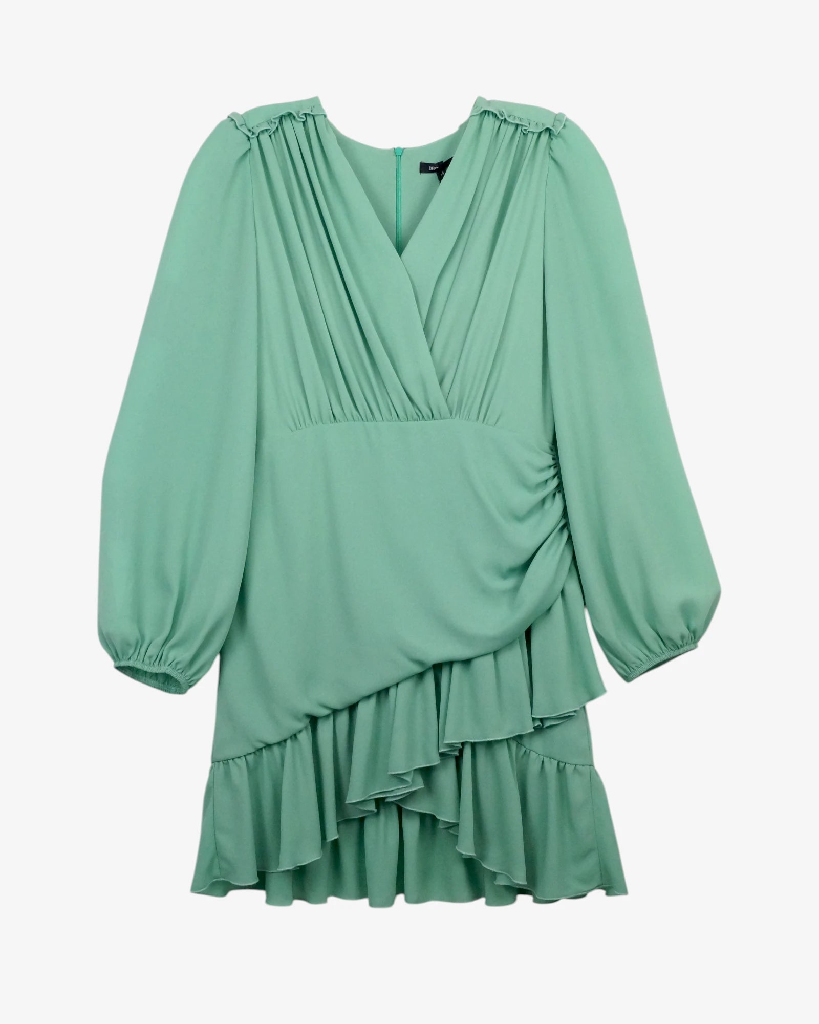 Vestido volantes turquesa