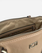 Bolso de piel beige