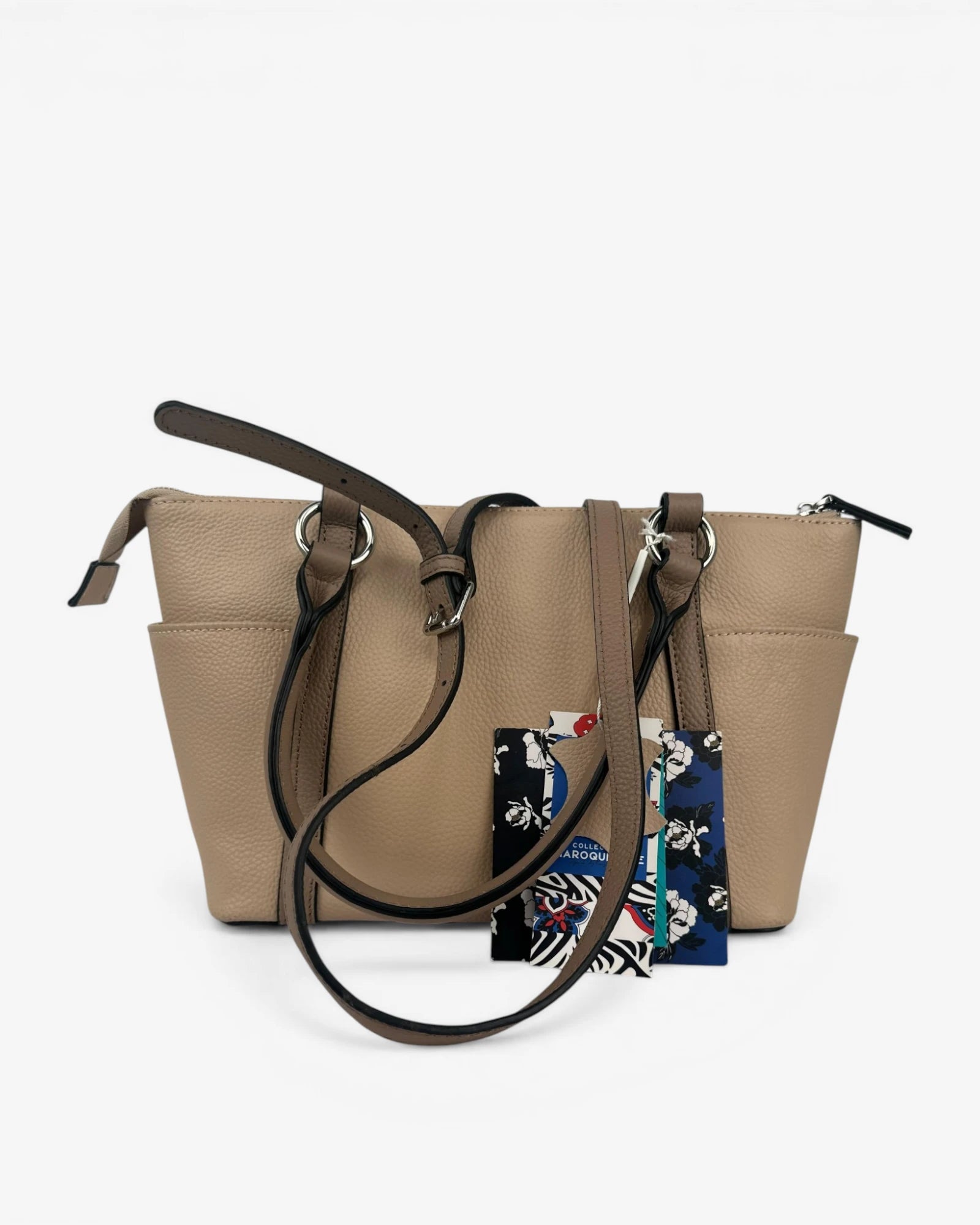 Bolso de piel beige