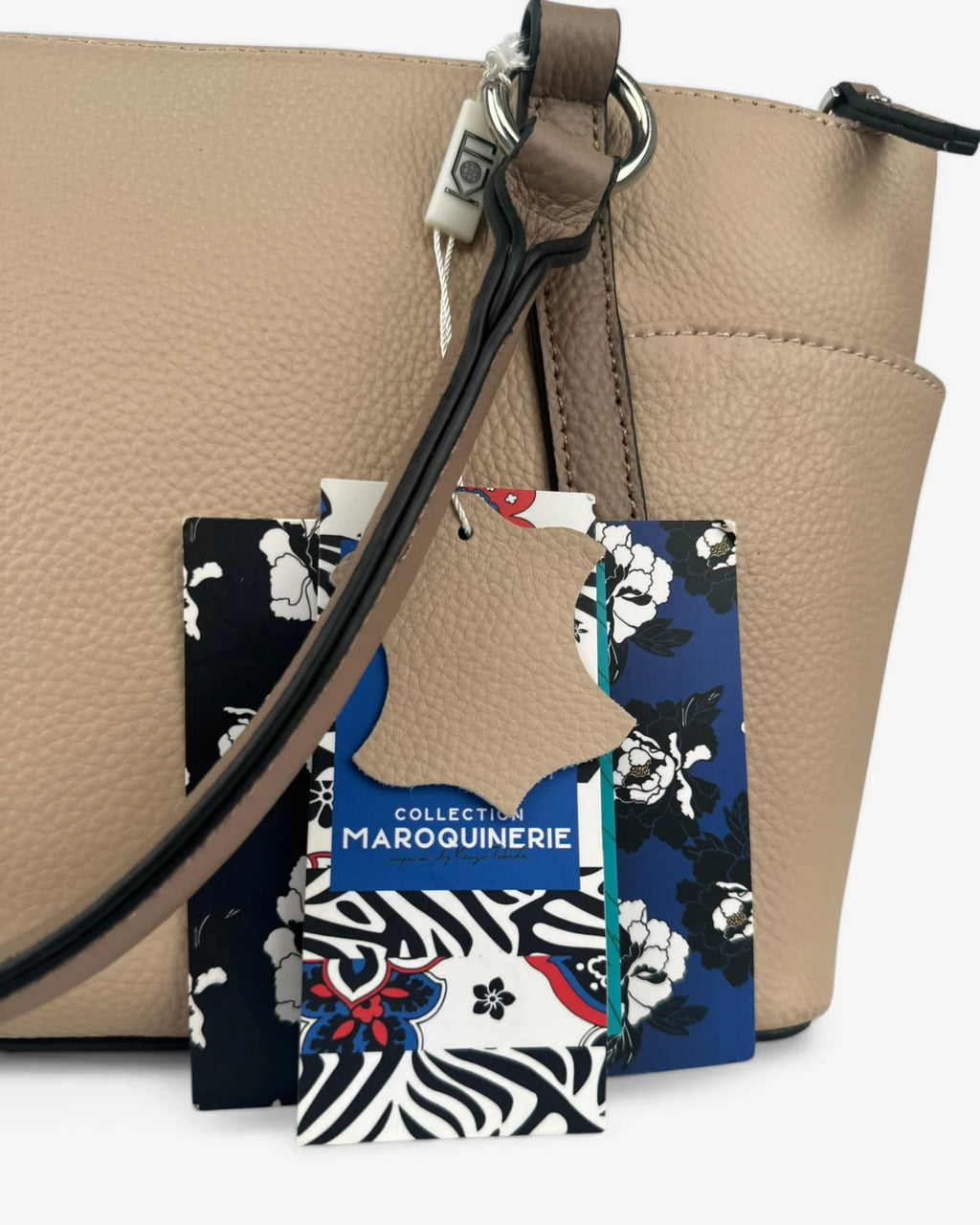 Bolso de piel beige